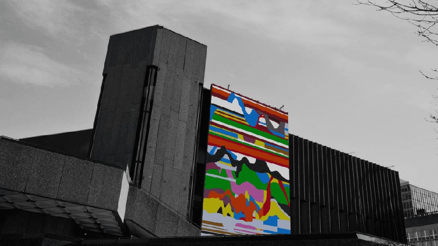 ART@NAC interactive web design — layered frames, shapes, and animated curves for a National Arts Centre program